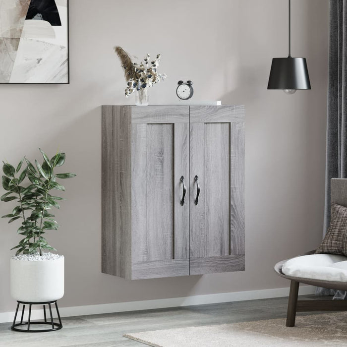 Mobile a Parete Grigio Sonoma 69,5x34x90 cm Legno Multistrato 830378