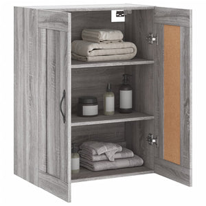 Mobile a Parete Grigio Sonoma 69,5x34x90 cm Legno Multistrato 830378