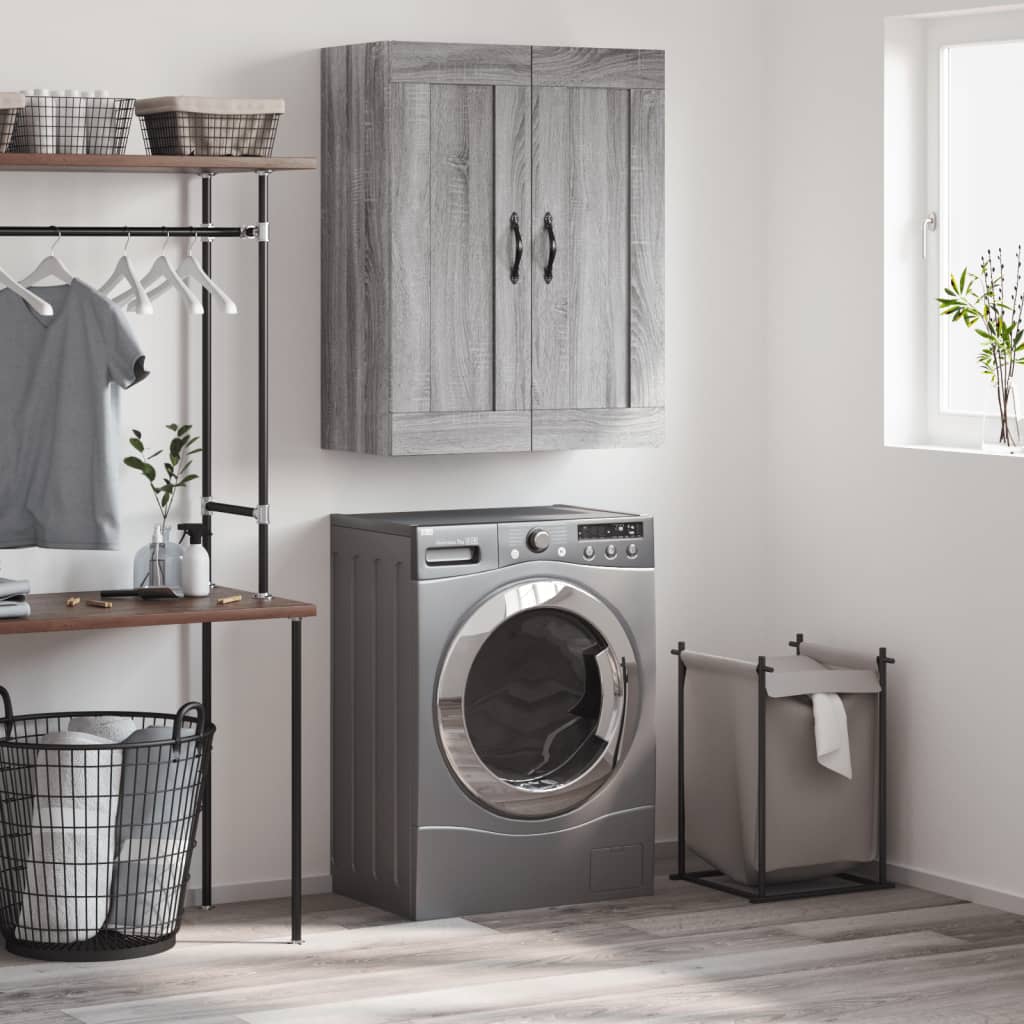 Mobile a Parete Grigio Sonoma 69,5x34x90 cm Legno Multistrato 830378