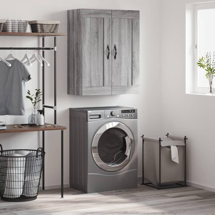 Mobile a Parete Grigio Sonoma 69,5x34x90 cm Legno Multistrato 830378