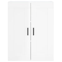 Mobile a Parete Bianco Lucido 69,5x34x90 cm Legno Multistrato 830382