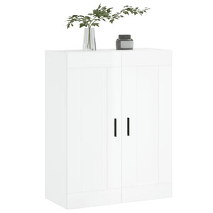 Mobile a Parete Bianco Lucido 69,5x34x90 cm Legno Multistrato 830398
