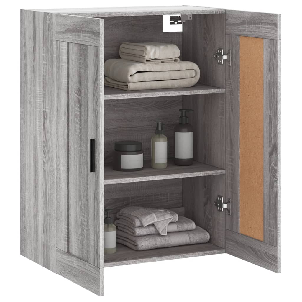 Mobile a Parete Grigio Sonoma 69,5x34x90 cm Legno Multistrato 830402