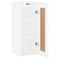 Mobile Parete Bianco Lucido 34,5x34x90 cm in Legno Multistrato 830478