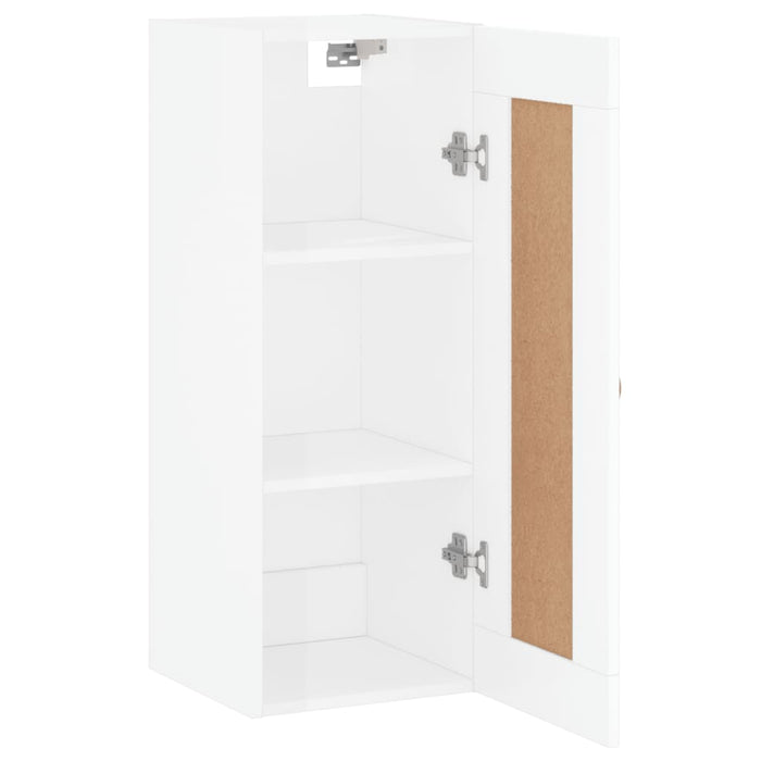 Mobile Parete Bianco Lucido 34,5x34x90 cm in Legno Multistrato 830478
