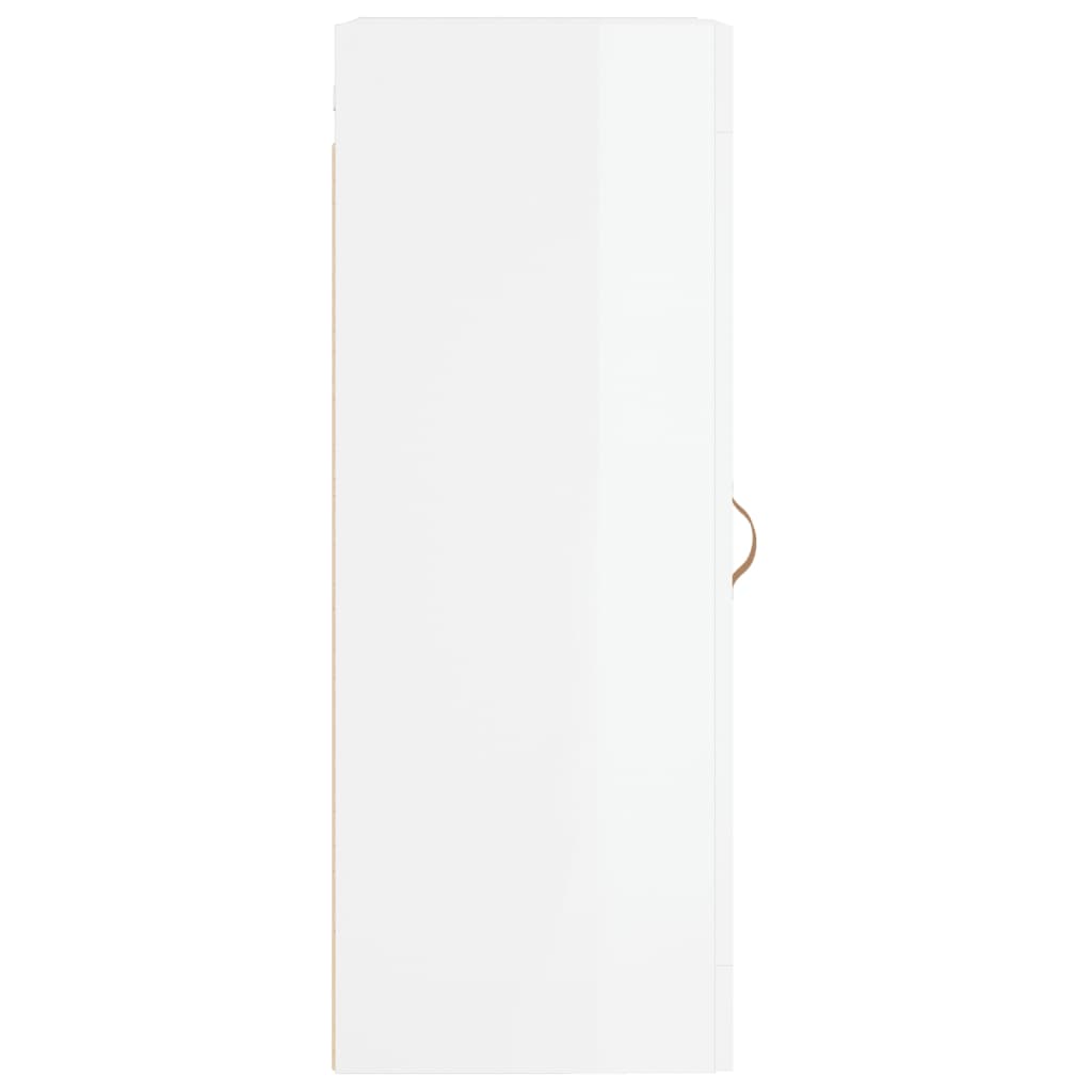 Mobile Parete Bianco Lucido 34,5x34x90 cm in Legno Multistrato 830478