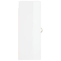 Mobile Parete Bianco Lucido 34,5x34x90 cm in Legno Multistrato 830478