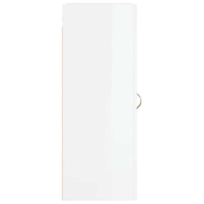 Mobile Parete Bianco Lucido 34,5x34x90 cm in Legno Multistrato 830478
