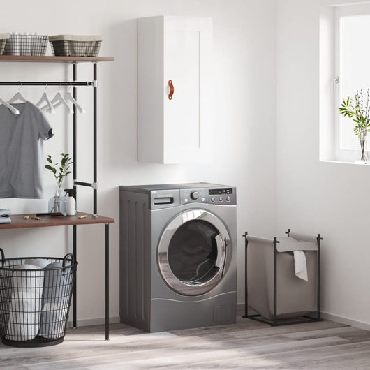 Mobile Parete Bianco Lucido 34,5x34x90 cm in Legno Multistrato 830478