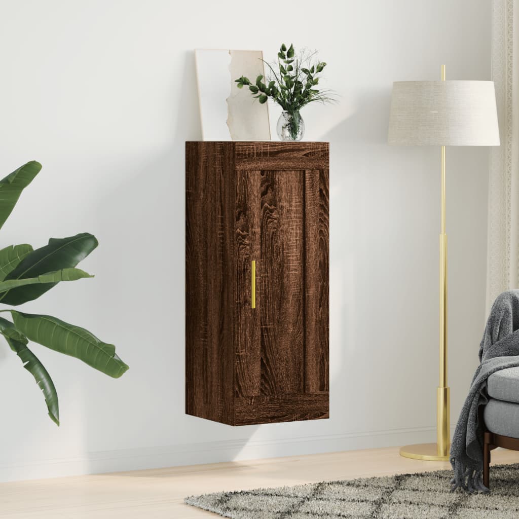 Mobile a Parete Rovere Marrone 34,5x34x90 cm Legno Multistrato 830491