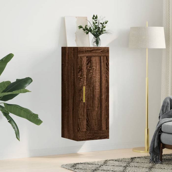Mobile a Parete Rovere Marrone 34,5x34x90 cm Legno Multistrato 830491