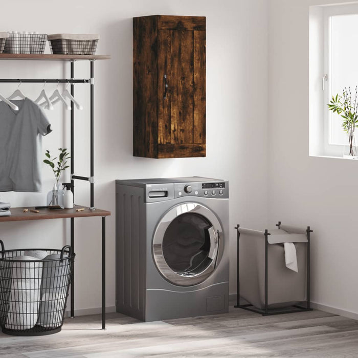 Mobile a Parete Rovere Fumo 34,5x34x90 cm in Legno Multistrato 830497