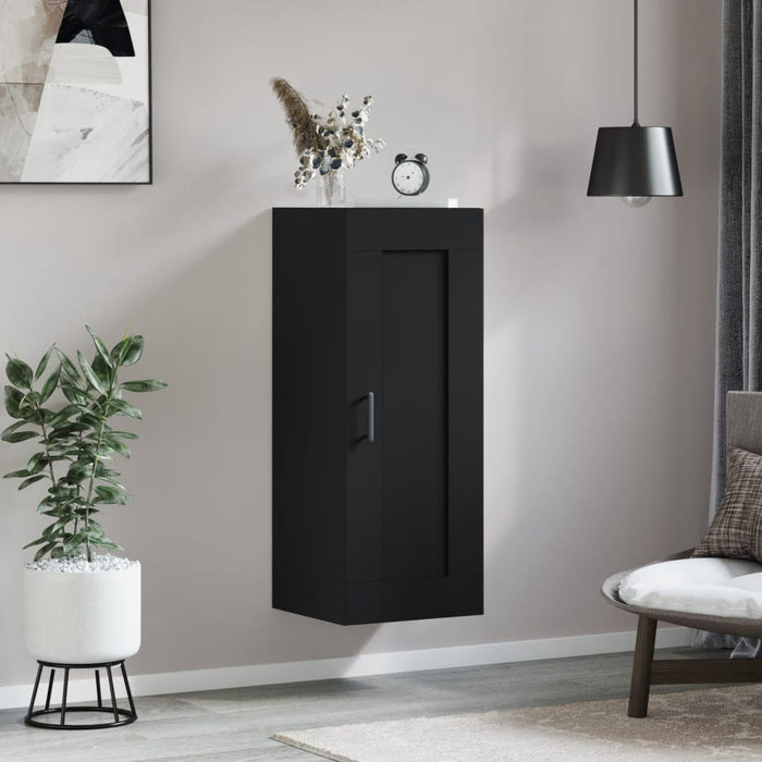Mobile a Parete Nero 34,5x34x90 cm in Legno Multistrato 830509