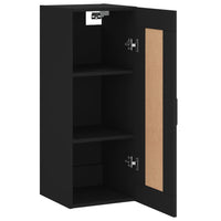Mobile a Parete Nero 34,5x34x90 cm in Legno Multistrato 830509