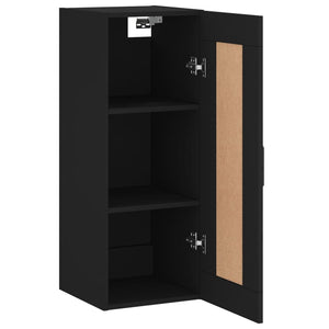 Mobile a Parete Nero 34,5x34x90 cm in Legno Multistrato 830509