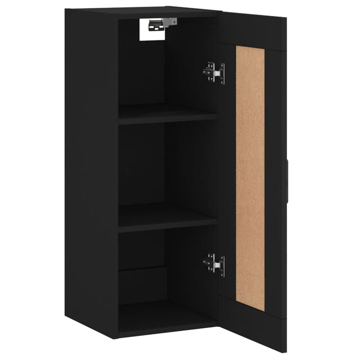 Mobile a Parete Nero 34,5x34x90 cm in Legno Multistrato 830509