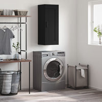 Mobile a Parete Nero 34,5x34x90 cm in Legno Multistrato 830509