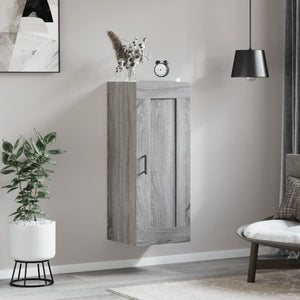 Mobile a Parete Grigio Sonoma 34,5x34x90 cm Legno Multistrato 830514