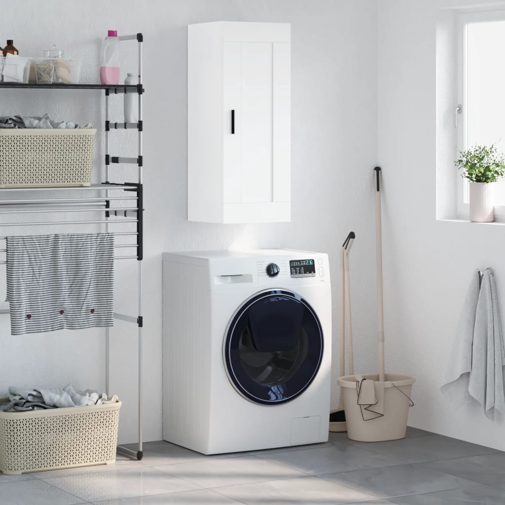 Armadietto a Muro Bianco 34,5x34x90 cm in Legno Multistrato 830516