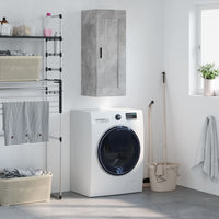 Mobile a Parete Grigio Cemento 34,5x34x90 cm Legno Multistratocod mxl 104063