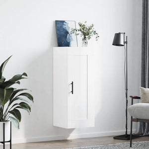 Mobile Parete Bianco Lucido 34,5x34x90 cm in Legno Multistrato 830526