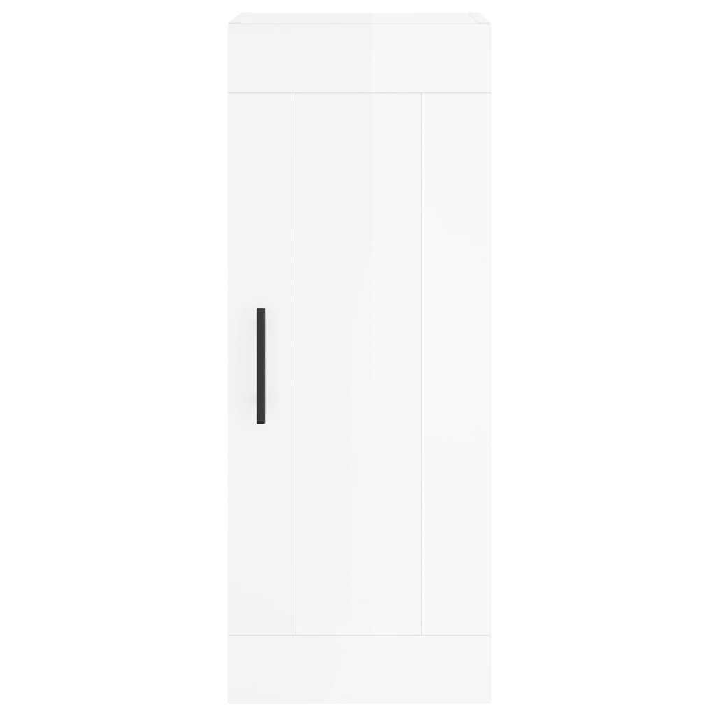 Mobile Parete Bianco Lucido 34,5x34x90 cm in Legno Multistrato 830526