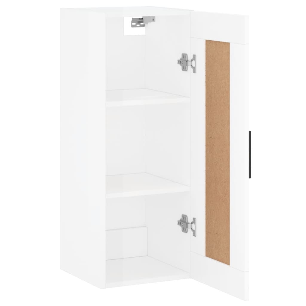 Mobile Parete Bianco Lucido 34,5x34x90 cm in Legno Multistrato 830526