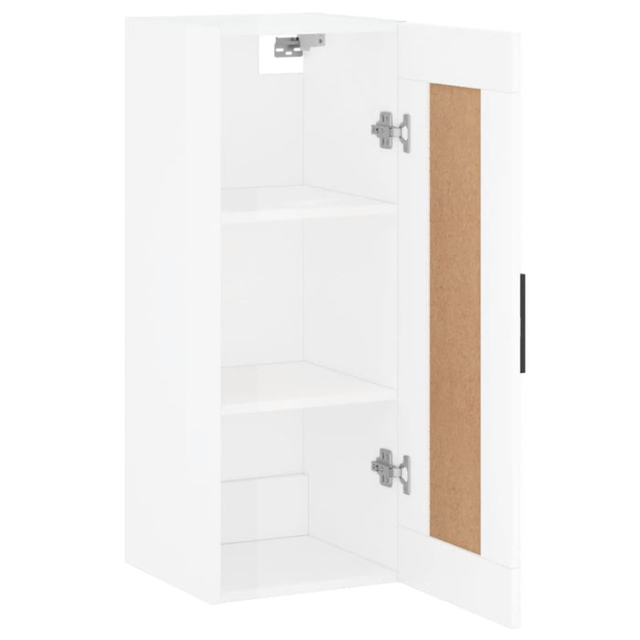 Mobile Parete Bianco Lucido 34,5x34x90 cm in Legno Multistrato 830526