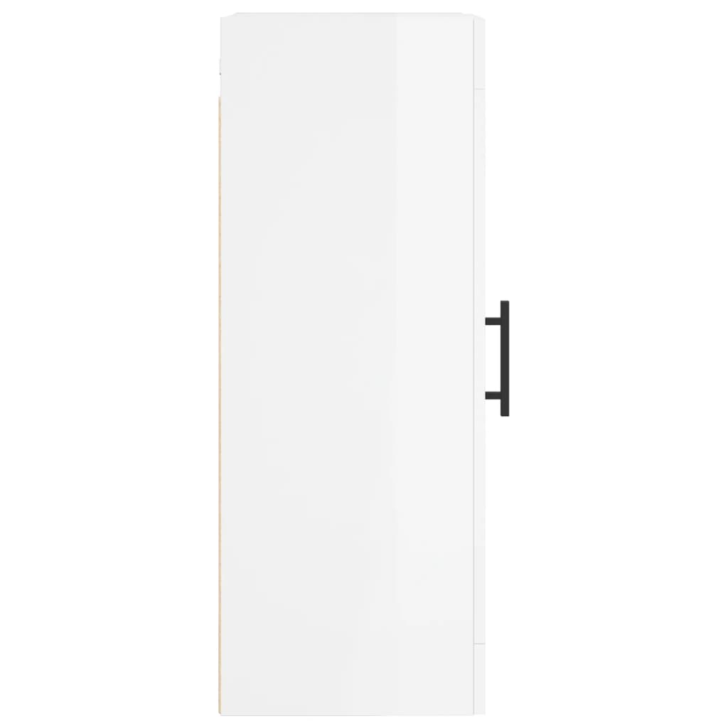 Mobile Parete Bianco Lucido 34,5x34x90 cm in Legno Multistrato 830526