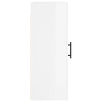 Mobile Parete Bianco Lucido 34,5x34x90 cm in Legno Multistrato 830526