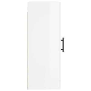 Mobile Parete Bianco Lucido 34,5x34x90 cm in Legno Multistrato 830526