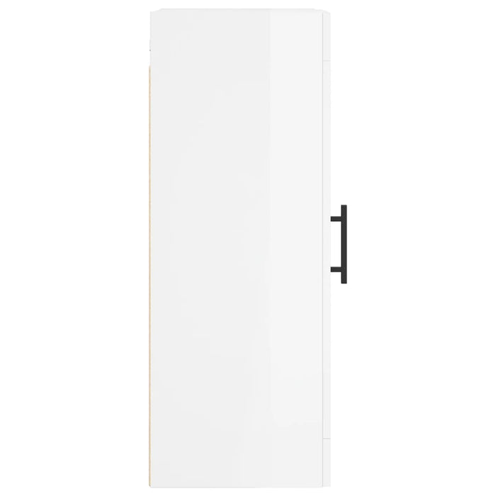 Mobile Parete Bianco Lucido 34,5x34x90 cm in Legno Multistrato 830526