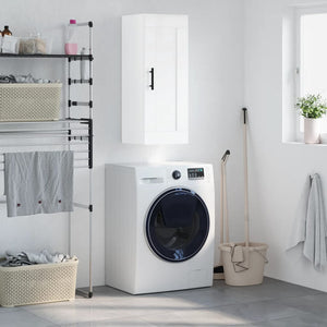 Mobile Parete Bianco Lucido 34,5x34x90 cm in Legno Multistrato 830526