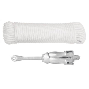 Ancora Pieghevole con Corda Argento 2,5 kg in Ferro Malleabile 94285