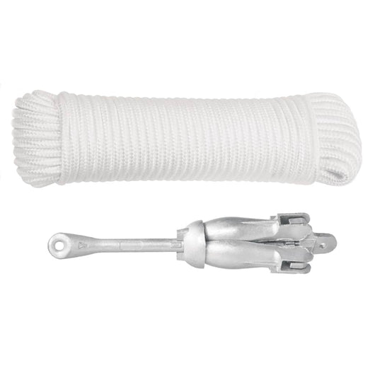 Ancora Pieghevole con Corda Argento 2,5 kg in Ferro Malleabile 94285