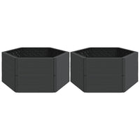 Fioriere da Giardino 2 pz Antracite in PP 3189184