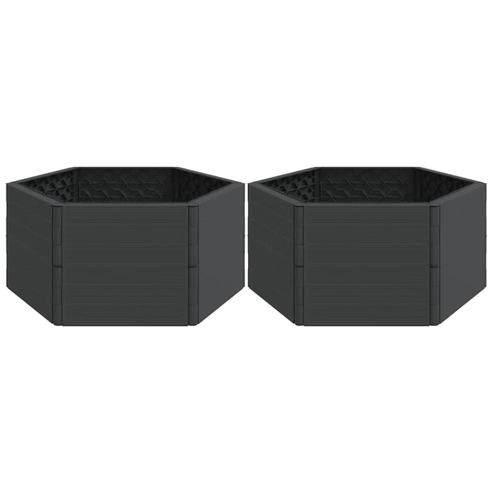 Fioriere da Giardino 2 pz Antracite in PP 3189184