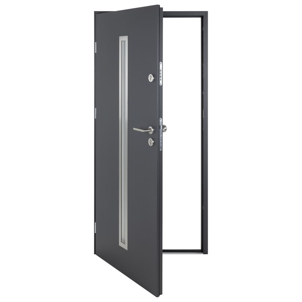 Porta Ingresso Antracite 100x200 cm in Alluminio 3190550