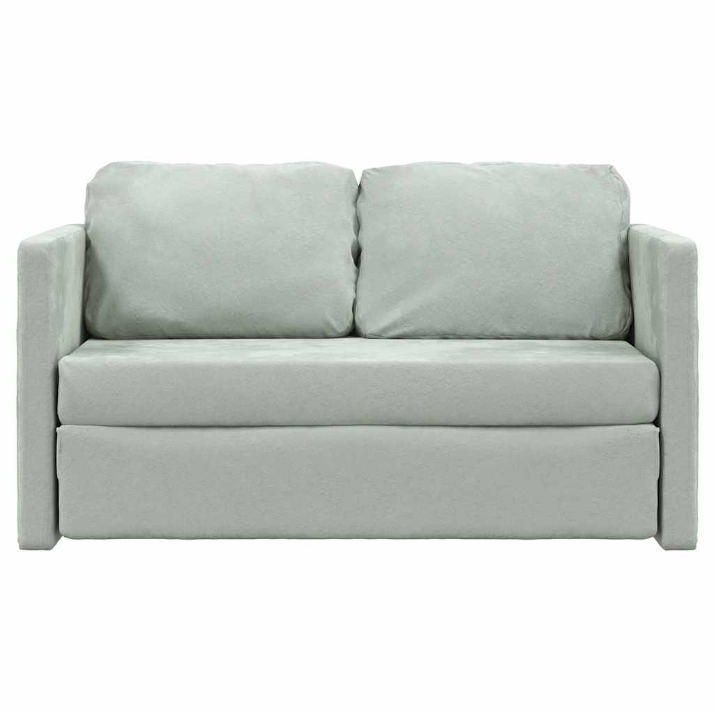 Divano Letto da Terra 2 in 1-Sofa Letto-Daybed Grigio Chiaro 122x204x55cm Velluto