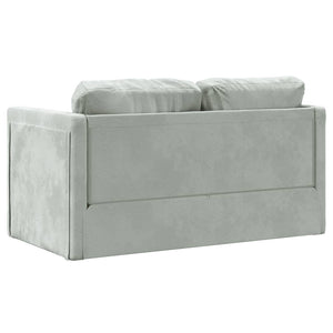Divano Letto da Terra 2 in 1 Grigio Chiaro 122x204x55cm Velluto 353957