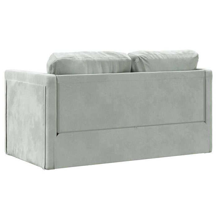 Divano Letto da Terra 2 in 1-Sofa Letto-Daybed Grigio Chiaro 122x204x55cm Velluto