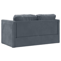 Divano Letto da Terra 2 in 1-Sofa Letto-Daybed Grigio Scuro 122x204x55 cm Velluto