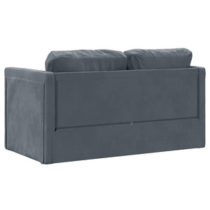 Divano Letto da Terra 2 in 1-Sofa Letto-Daybed Grigio Scuro 122x204x55 cm Velluto