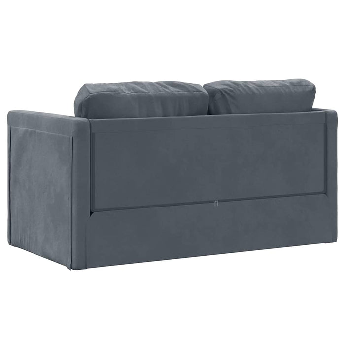 Divano Letto da Terra 2 in 1-Sofa Letto-Daybed Grigio Scuro 122x204x55 cm Velluto