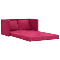Divano Letto da Terra 2 in 1-Sofa Letto-Daybed Rosso Vino 122x204x55cm Velluto