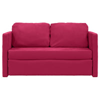 Divano Letto da Terra 2 in 1-Sofa Letto-Daybed Rosso Vino 122x204x55cm Velluto