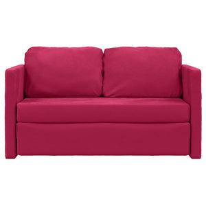 Divano Letto da Terra 2 in 1-Sofa Letto-Daybed Rosso Vino 122x204x55cm Velluto