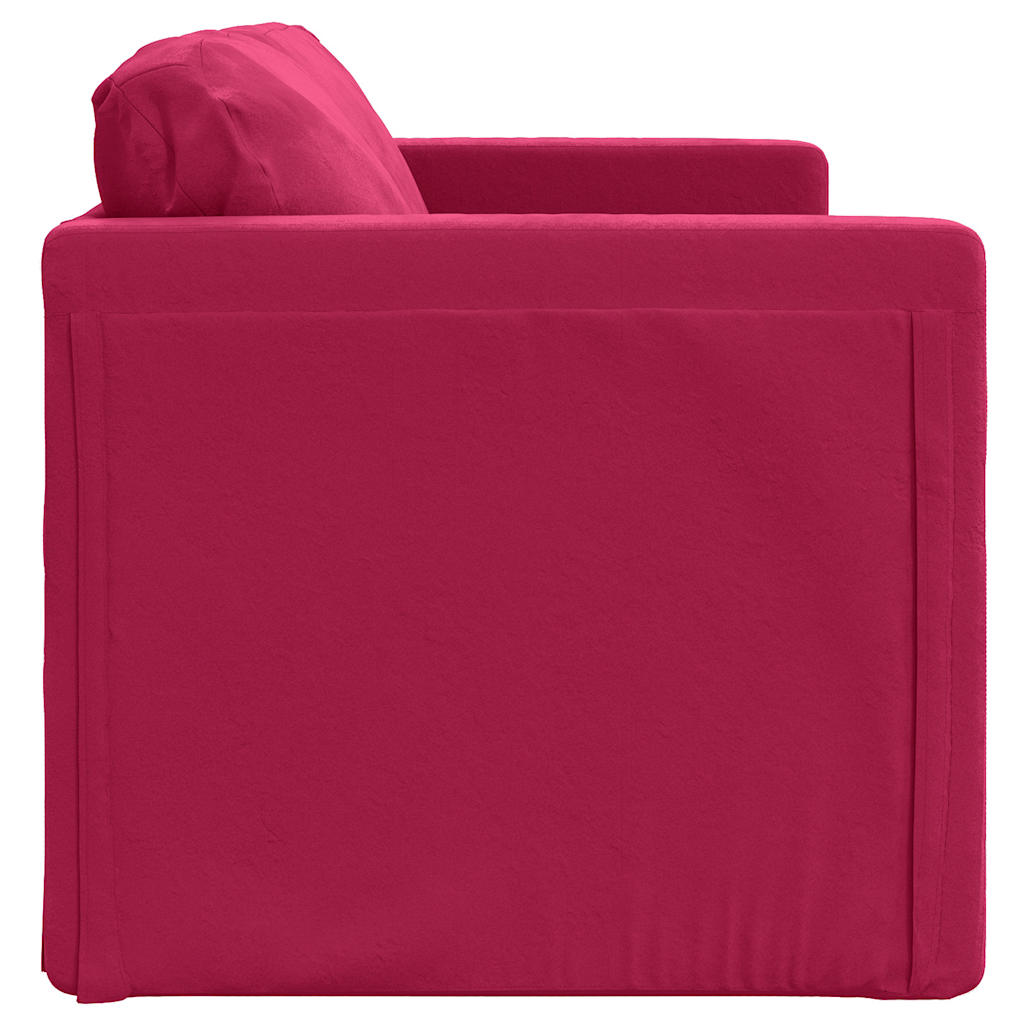 Divano Letto da Terra 2 in 1-Sofa Letto-Daybed Rosso Vino 122x204x55cm Velluto