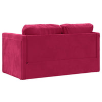 Divano Letto da Terra 2 in 1-Sofa Letto-Daybed Rosso Vino 122x204x55cm Velluto