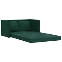 Divano Letto da Terra 2 in 1-Sofa Letto-Daybed Verde Scuro 122x204x55 cm Velluto